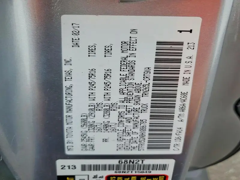 2017 TOYOTA TACOMA ACCESS CAB  