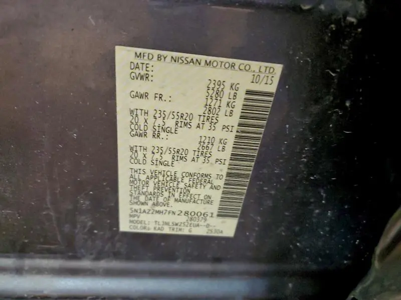 2015 NISSAN MURANO S  