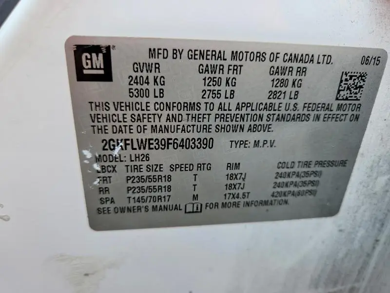 2015 GMC TERRAIN SLE  