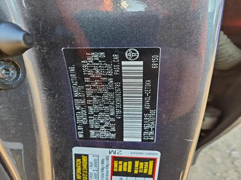 2011 TOYOTA CAMRY BASE  