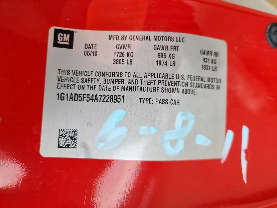 2010 CHEVROLET COBALT 1LT  