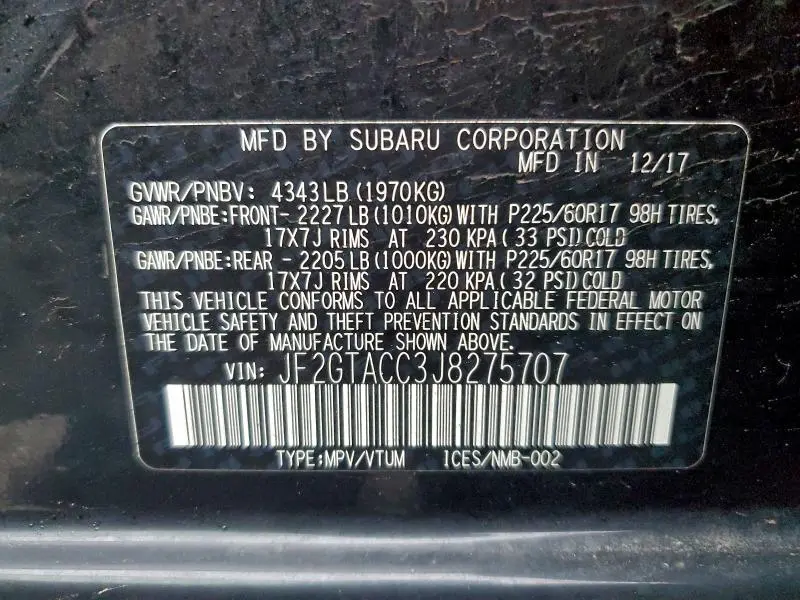 2018 SUBARU CROSSTREK PREMIUM  