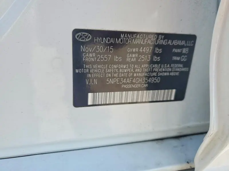 2016 HYUNDAI SONATA LIMITED  