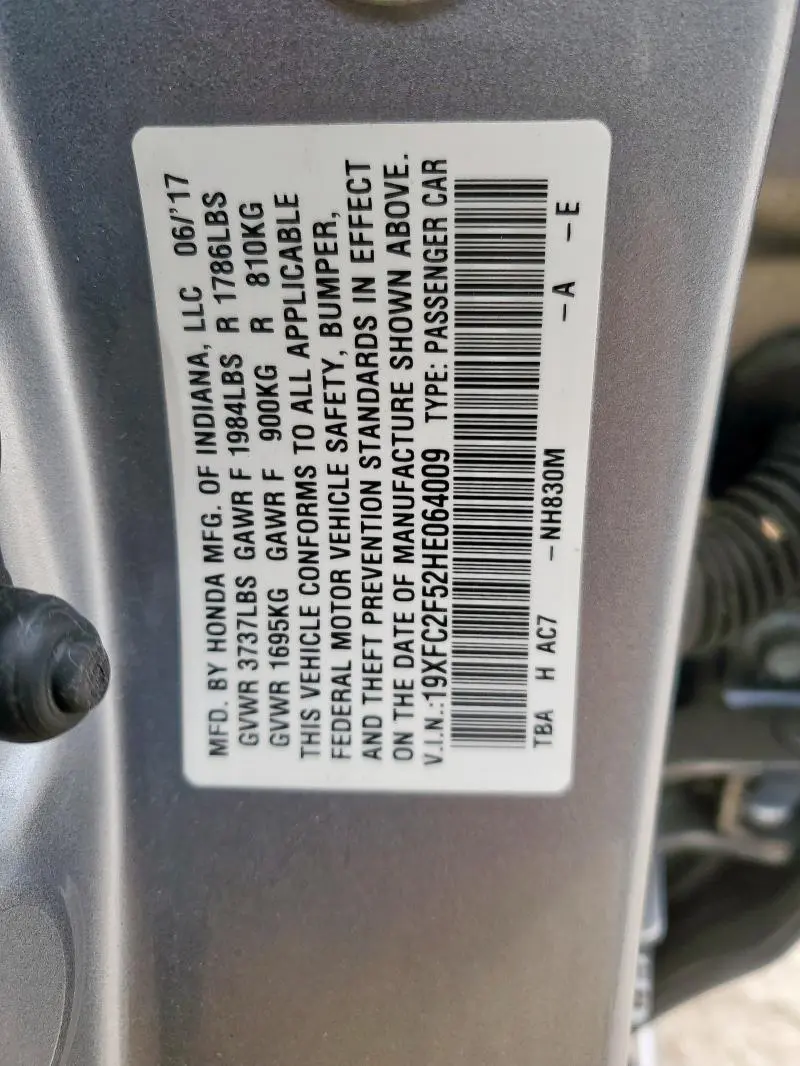2017 HONDA CIVIC LX  