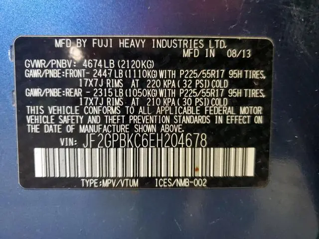 2014 SUBARU XV CROSSTREK 2.0I HYBRID TOURING  