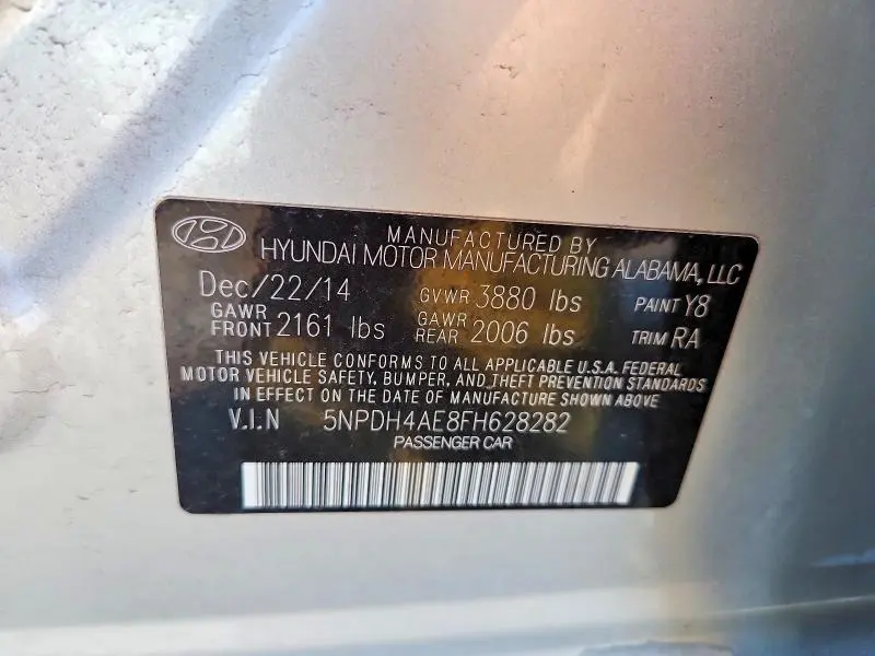 2015 HYUNDAI ELANTRA SE  