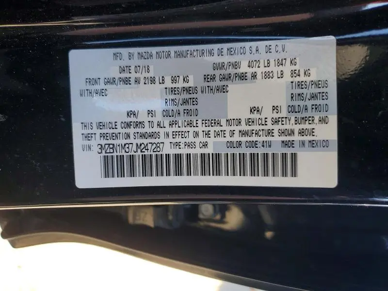 2018 MAZDA 3 GRAND TOURING  