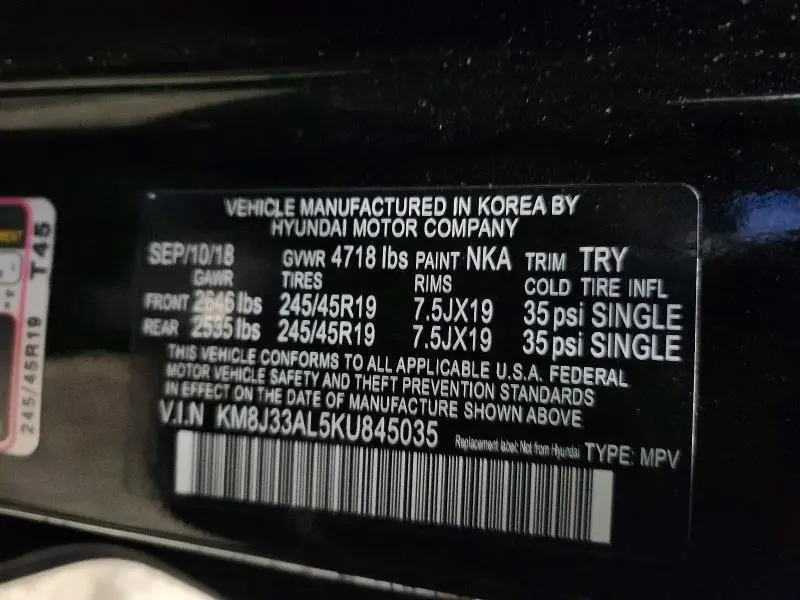 2019 HYUNDAI TUCSON SPORT  