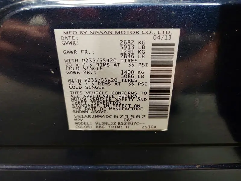 2013 NISSAN PATHFINDER S  