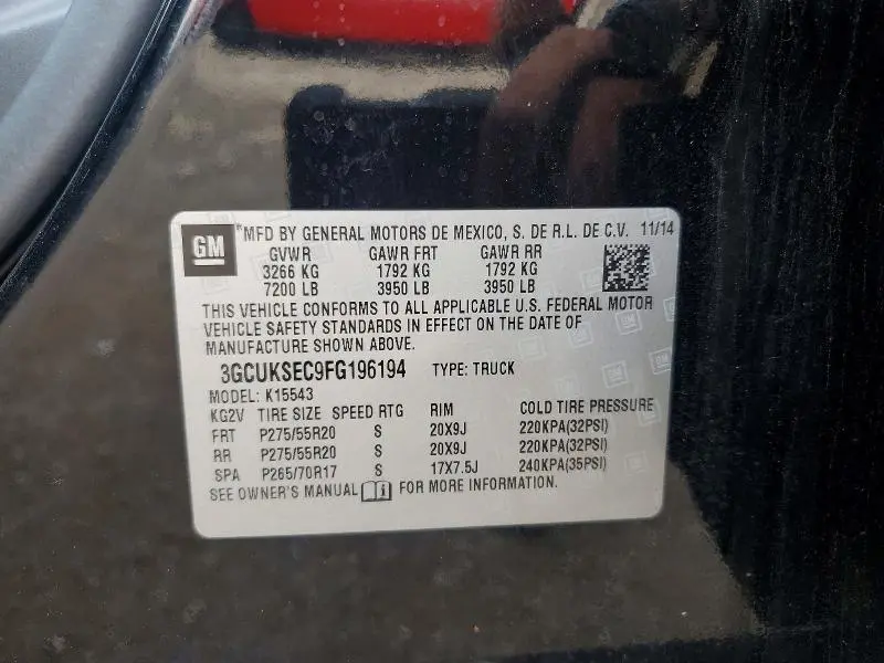 2015 CHEVROLET SILVERADO K1500 LTZ  
