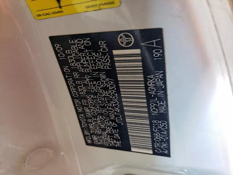 2010 TOYOTA YARIS BASE  