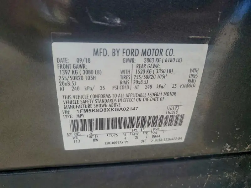 2019 FORD EXPLORER XLT  
