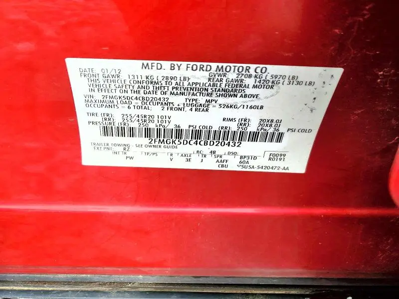 2012 FORD FLEX LIMITED  