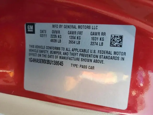 2011 BUICK LUCERNE CX  