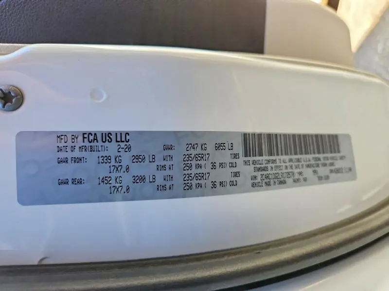 2020 CHRYSLER VOYAGER LXI  