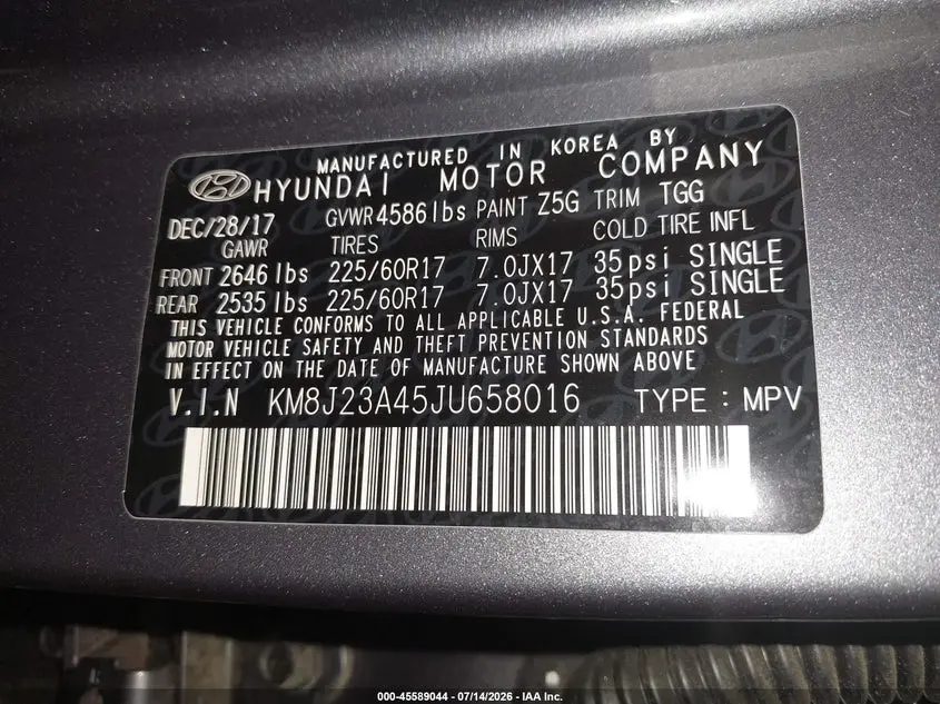 2018 HYUNDAI TUCSON SE