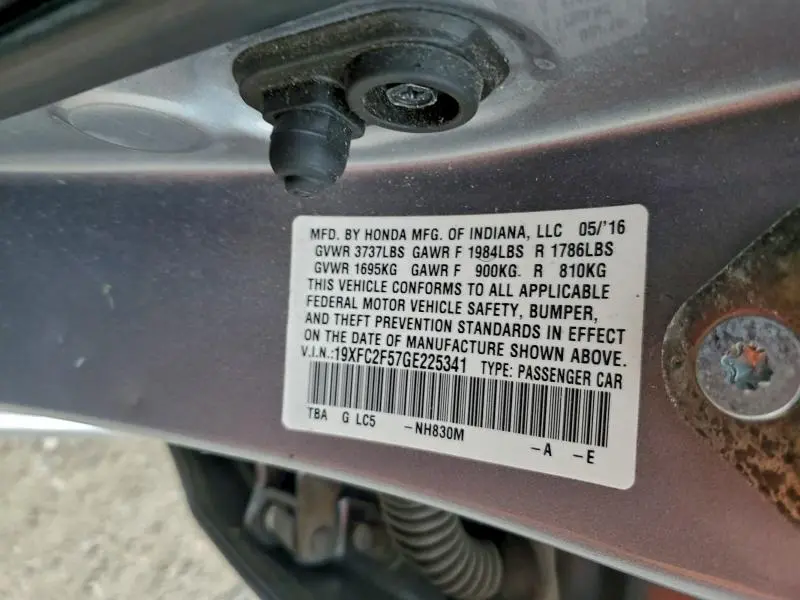 2016 HONDA CIVIC LX  