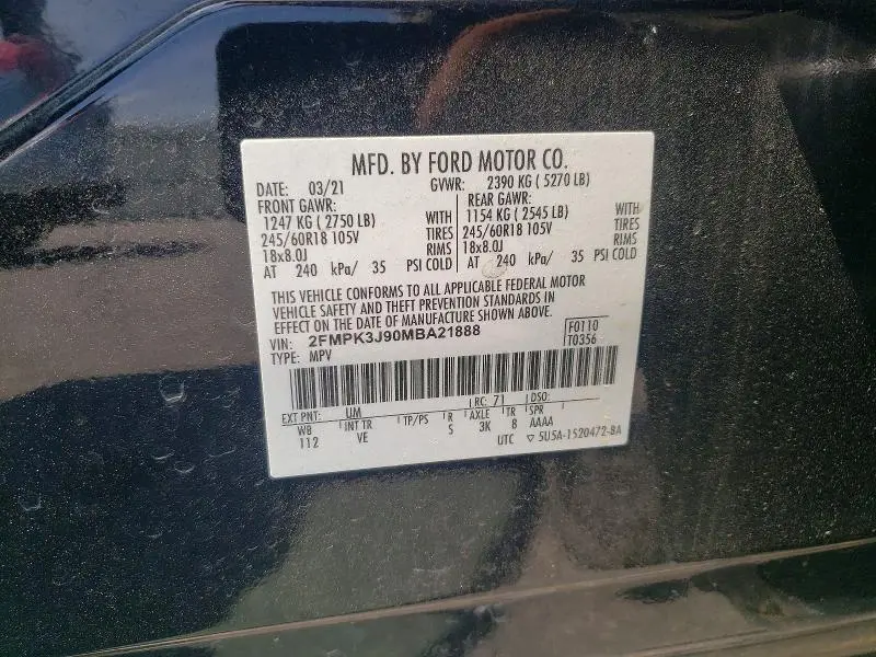 2021 FORD EDGE SEL  