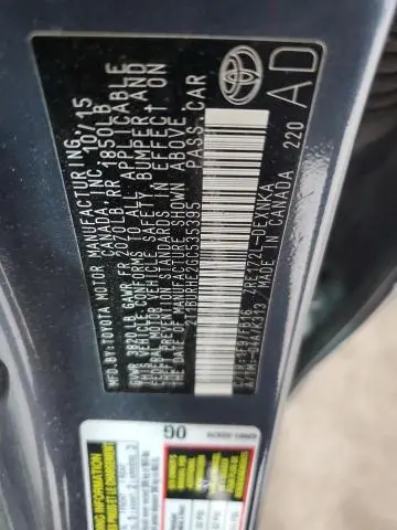 2016 TOYOTA COROLLA L  
