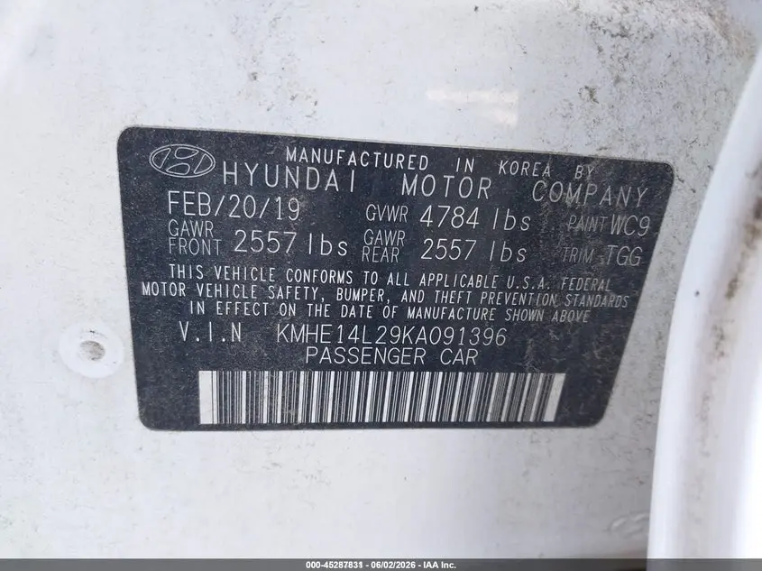 2019 HYUNDAI SONATA PLUG-IN HYBRID  