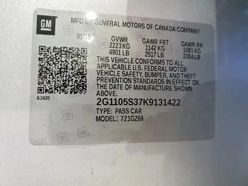 2019 CHEVROLET IMPALA PREMIER  