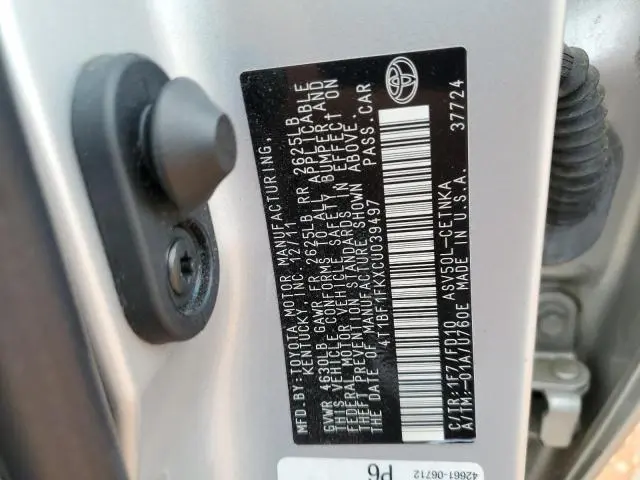 2012 TOYOTA CAMRY BASE  