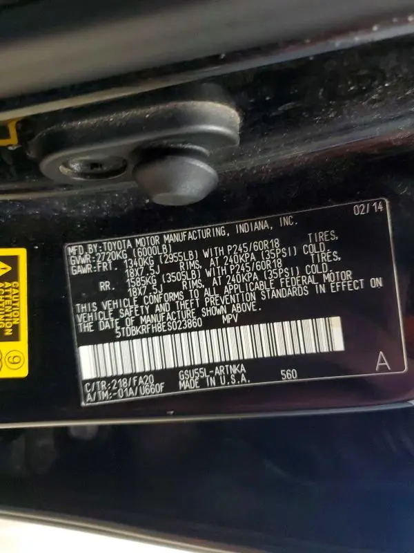2014 TOYOTA HIGHLANDER LE PLUS  