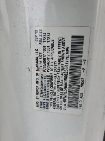 2013 HONDA ODYSSEY EXL  