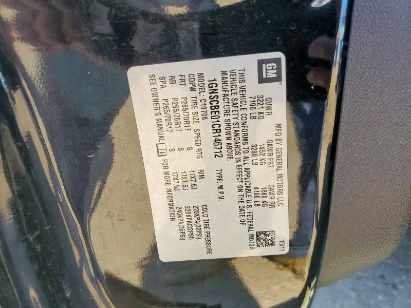 2012 CHEVROLET TAHOE C1500 LT  