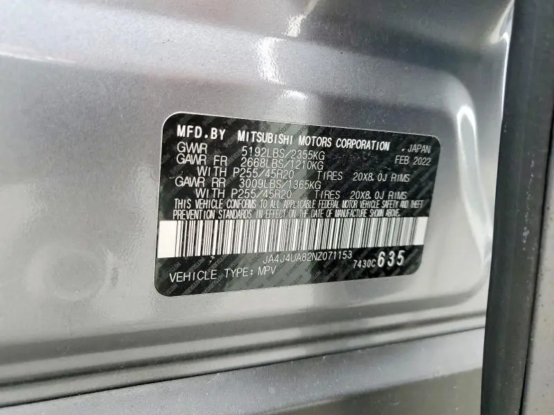 2022 MITSUBISHI OUTLANDER SE  