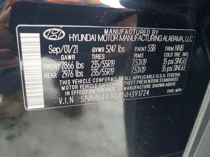 2022 HYUNDAI SANTA FE LIMITED  