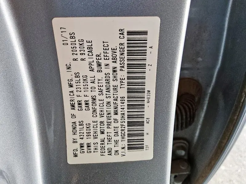 2017 HONDA ACCORD SPORT  