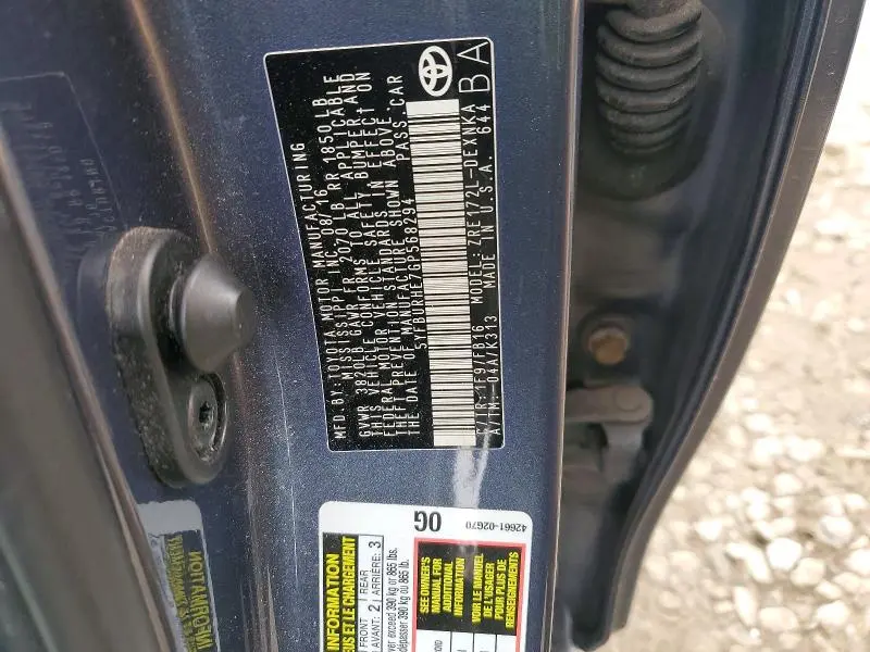 2016 TOYOTA COROLLA LE  