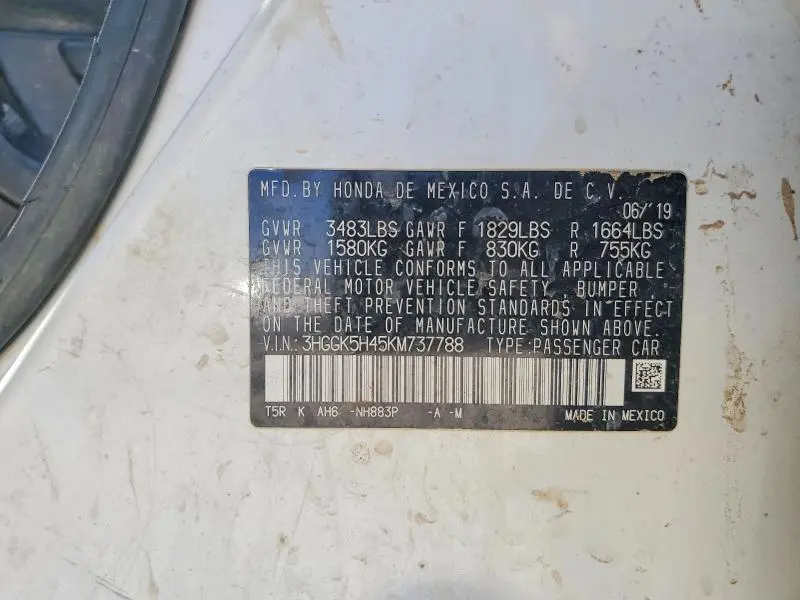 2019 HONDA FIT LX  