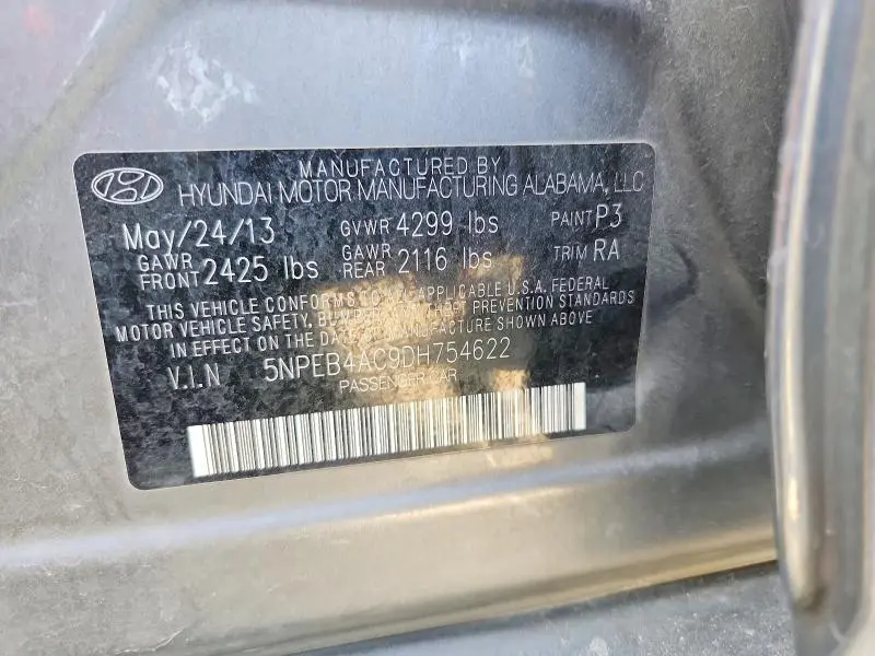 2013 HYUNDAI SONATA GLS  