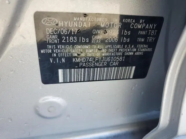 2018 HYUNDAI ELANTRA SE  