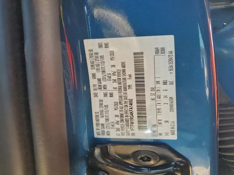 2019 FORD F150 RAPTOR  