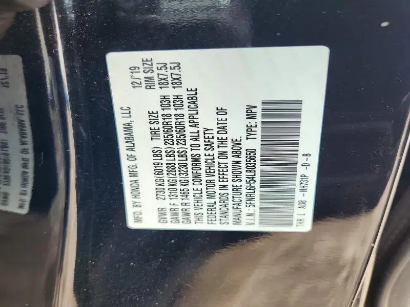 2020 HONDA ODYSSEY EX  