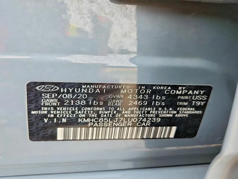 2020 HYUNDAI IONIQ LIMITED  