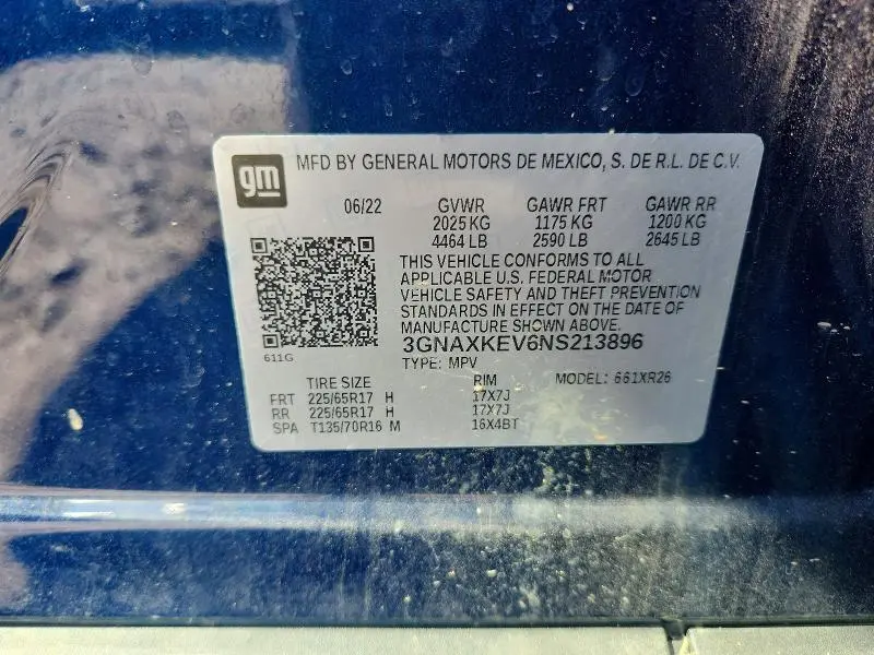2022 CHEVROLET EQUINOX LT  