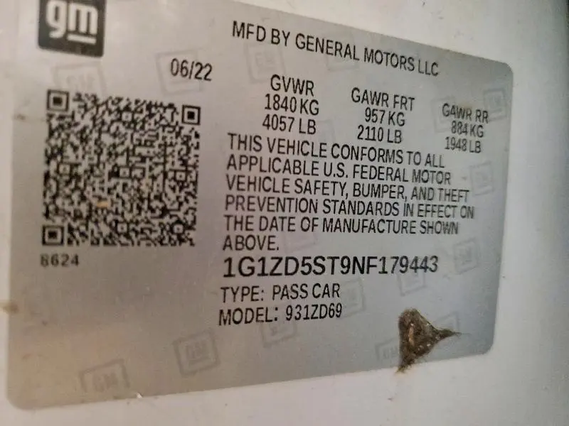 2022 CHEVROLET MALIBU LT  