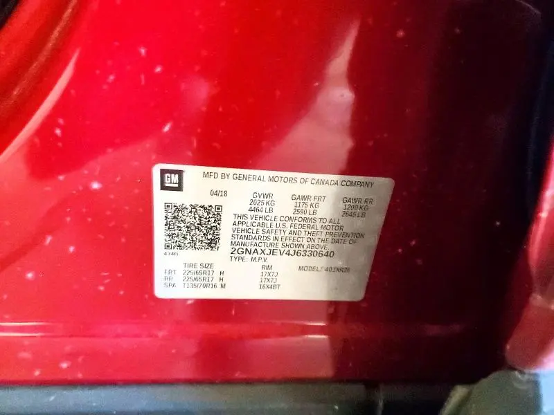 2018 CHEVROLET EQUINOX LT  