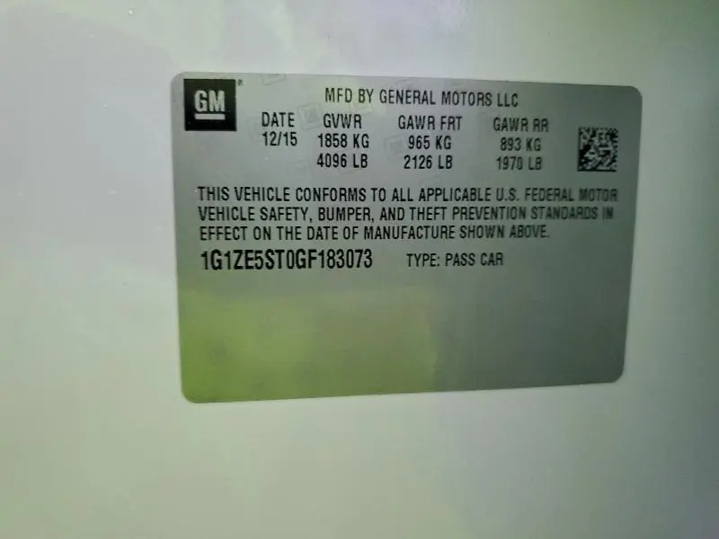 2016 CHEVROLET MALIBU LT  