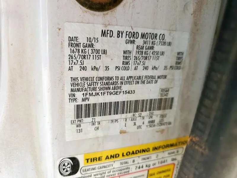 2016 FORD EXPEDITION EL XL  