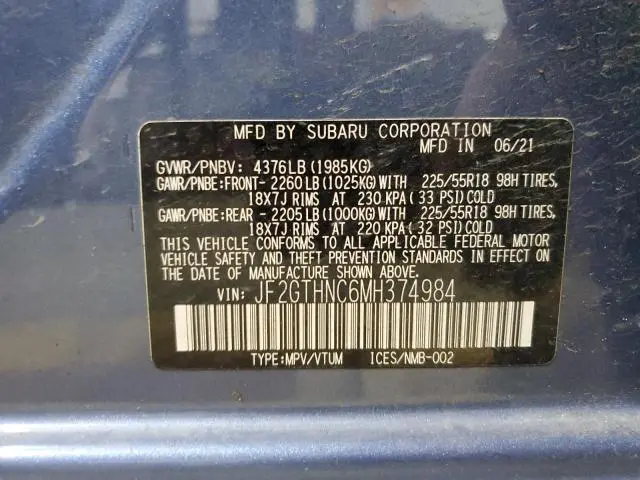 2021 SUBARU CROSSTREK LIMITED  