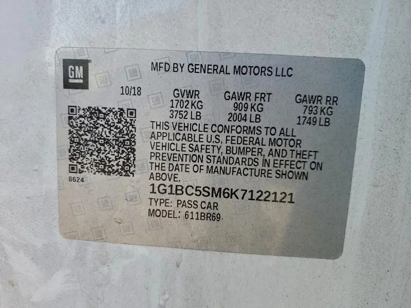 2019 CHEVROLET CRUZE LS  