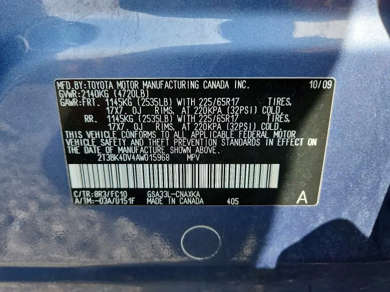 2010 TOYOTA RAV4 BASE  