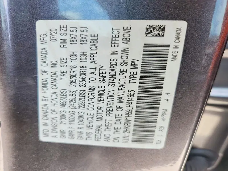 2020 HONDA CR-V EX  