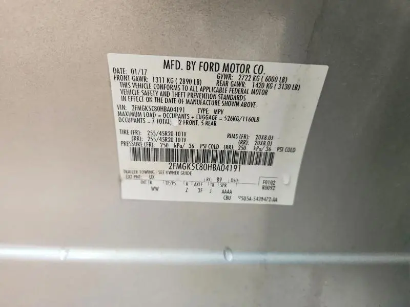 2017 FORD FLEX SEL  