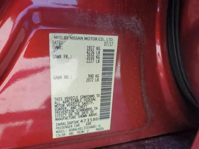 2017 NISSAN ALTIMA 2.5  